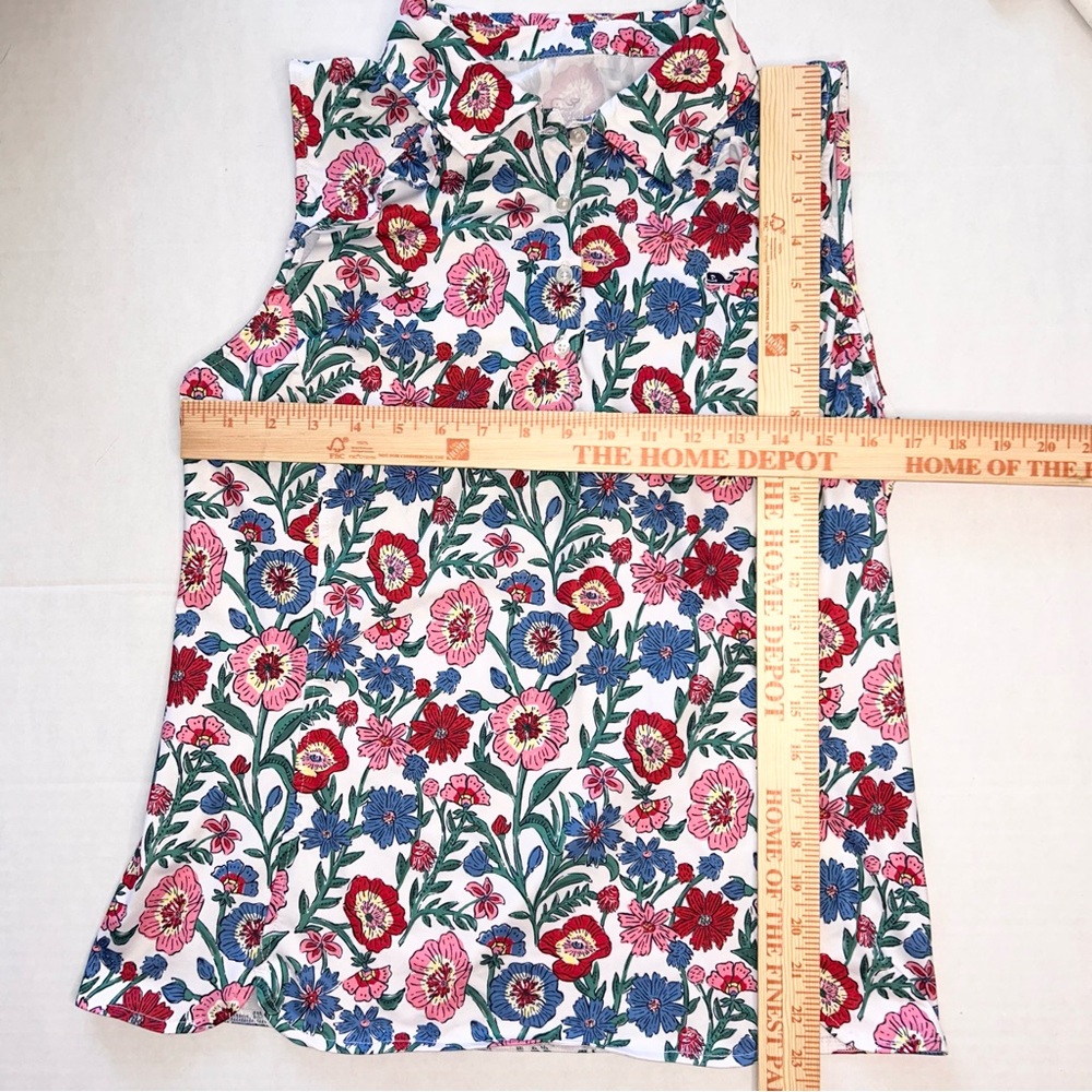 Vineyard Vines Floral Print Sleeveless Performance Top - Picture 3 of 5
